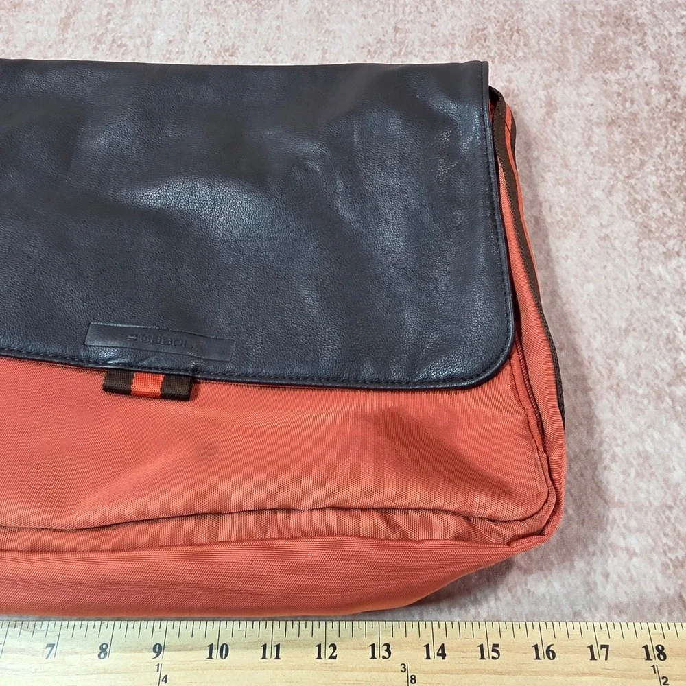 Gabol Spain Messenger Bag Leather Flap Orange Dark Brown Crossbody Adjustable